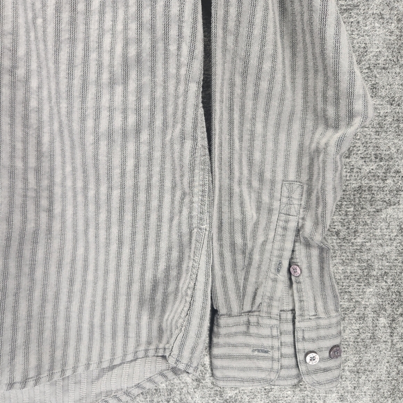 Buckle BKE Shirt Mens Medium Slim Fit Gray Black Striped Long Sleeve Button Up - Picture 5 of 10